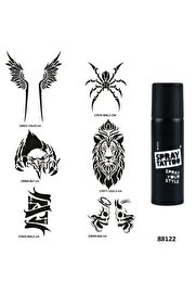 Ai̇rbrush Tattoo Hırçın Tasarımlar Spray Tattoo Geçi̇ci̇ Dövme Yapma Seti̇ Dark Si̇yah