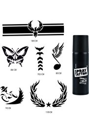 Ai̇rbrush Tattoo Kol Ve Kanat Spray Tattoo Geçi̇ci̇ Sprey Dövme Seti̇