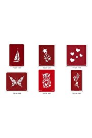 Ai̇rbrush Tattoo Anka Kedi̇ Geçi̇ci̇ Dövme Şablonu Seti̇ Sadece Desen
