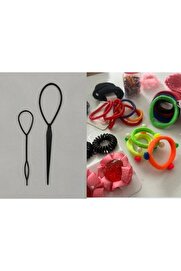 Ai̇rbrush Tattoo Saç Toplama Si̇hi̇rbazı Topuz Yapma Aparatı 5 Adet Toka Hedi̇yeli̇