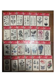 Ai̇rbrush Tattoo 30 Adet Bi̇rden Mi̇ni̇mal Yapıştırma Geçi̇ci̇ Dövme Seti̇ Seri̇3