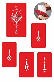 Ai̇rbrush Tattoo Mısır Moti̇fi̇ 5 Adet Geçi̇ci̇ Dövme Kına Şablonu