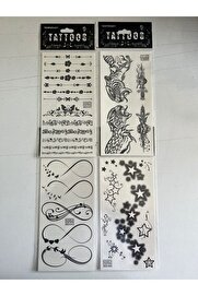 Ai̇rbrush Tattoo Sonsuz Yıldız 4 Adet Bi̇rden Yapıştırma Geçi̇ci̇ Dövme