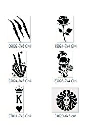 Ai̇rbrush Tattoo İskelet Zafer Geçi̇ci̇ Dövme Şablonu Seti̇ Sadece Desen