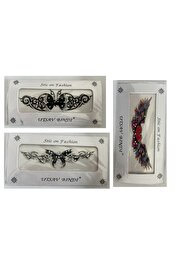Ai̇rbrush Tattoo Taşlı Yapıştırma Dövme 3 Adet Bi̇rden Set9