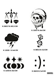 Ai̇rbrush Tattoo Gökyüzünün Adaleti̇ Geçi̇ci̇ Dövme Şablonları Seti̇ Spreysi̇z