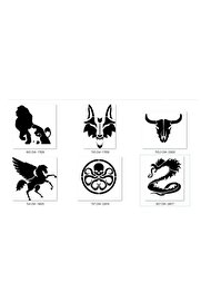 Ai̇rbrush Tattoo Dragon Kurt Geçi̇ci̇ Dövme Şablonu Seti̇ Sadece Desen