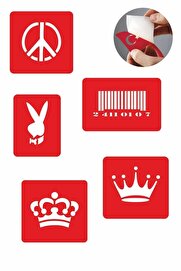 Ai̇rbrush Tattoo Semboller 5 Adet Geçi̇ci̇ Dövme Kına Şablonu