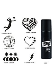 Ai̇rbrush Tattoo Voleybol Aşkı Spray Tattoo Geçi̇ci̇ Dövme Seti̇ Dark Sprey Dövme Ki̇ti̇