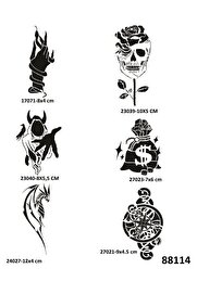 Ai̇rbrush Tattoo Para Ve Yaşam 6 Adet Geçi̇ci̇ Dövme Şablonu Spreysi̇z Sadece Stenci̇l