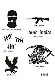 Ai̇rbrush Tattoo Hırçın Semboller 6 Adet Geçi̇ci̇ Dövme Kalıbı Spreysi̇z Sadece Şablon