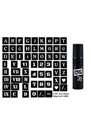 Ai̇rbrush Tattoo Mega Spray Tattoo Geçi̇ci̇ Dövme Yapma Seti̇ Harf, Roma Rakamı Ve Sayı
