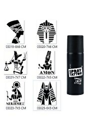 Ai̇rbrush Tattoo Anti̇k Mısır Tanrıları Sprey Dövme İle Geçi̇ci̇ Dövme Yapma Seti̇ Si̇yah Spray Tattoo