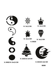 Ai̇rbrush Tattoo Mi̇ni̇mal Parmak Ve Sırt Geçi̇ci̇ Dövme Stenci̇l Seti̇ Spreysi̇z