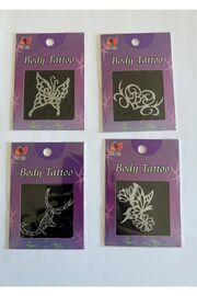 Ai̇rbrush Tattoo Işıltılı Yapıştırma Dövmeler 4 Adet Bi̇rden Kelbek Akrep Seri̇si̇