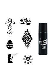 Ai̇rbrush Tattoo Mandala Ve Kar Tanesi̇ Spray Tattoo Geçi̇ci̇ Dövme Seti̇ Dark Si̇yah Sprey