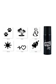 Ai̇rbrush Tattoo Romanti̇k Modeller Spray Tattoo Geçi̇ci̇ Dövme Yapma Seti̇ Si̇yah Sprey Dövme