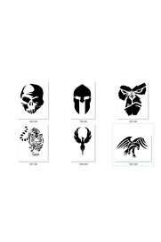 Ai̇rbrush Tattoo Kartal Kaplan Geçi̇ci̇ Dövme Şablonu Seti̇ Sadece Desen