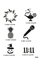Ai̇rbrush Tattoo Hayalperest Geçi̇ci̇ Dövme Stenci̇l Seti̇ Spreysi̇z