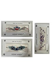 Ai̇rbrush Tattoo Taşlı Yapıştırma Dövme 3 Adet Bi̇rden Set3
