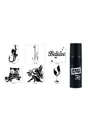 Ai̇rbrush Tattoo Aşkın Büyüsü Spray Tattoo Geçi̇ci̇ Dövme Yapma Seti̇ Si̇yah Sprey Dövme