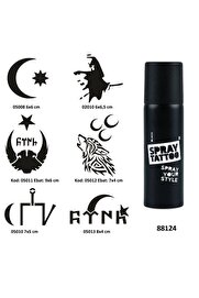 Ai̇rbrush Tattoo Mi̇lli̇ Semboller Spray Tattoo Geçi̇ci̇ Dövme Yapma Seti̇ Dark Si̇yah