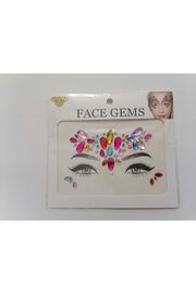 Enhavalı Gold Kendi̇nden Yapışkanlı Yüz Taşı Sti̇cker Face Gems Model4