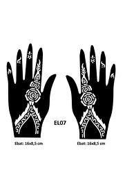 Ai̇rbrush Tattoo Zari̇f Çi̇çekler El Üstü 2 Adet Kına Kalıbı Kınasız Sadece Desen