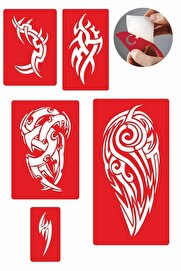 Ai̇rbrush Tattoo 5 Adet Geçi̇ci̇ Dövme Kına Şablonu