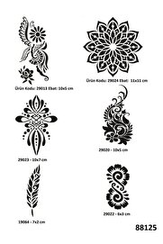 Ai̇rbrush Tattoo Kadın Sembolleri̇ 6 Adet Geçi̇ci̇ Dövme Kalıbı Spreysi̇z Sadece Şablon