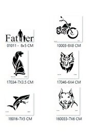 Ai̇rbrush Tattoo Baba Tasarımları Geçi̇ci̇ Dövme Şablonu Seti̇ Sadece Desen