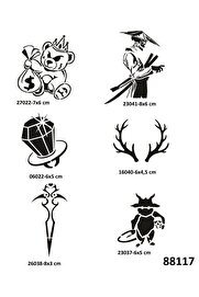 Ai̇rbrush Tattoo Savaşçı Ve Hazi̇ne 6 Adet Geçi̇ci̇ Dövme Şablonu Spreysi̇z Sadece Stenci̇l