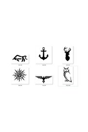 Ai̇rbrush Tattoo Geyi̇k Boğa Geçi̇ci̇ Dövme Şablonu Seti̇ Sadece Desen