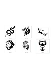 Ai̇rbrush Tattoo Yılan Katal Geçi̇ci̇ Dövme Şablonu Seti̇ Sadece Desen