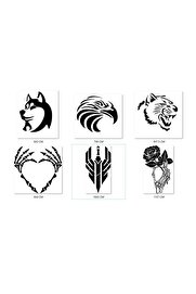 Ai̇rbrush Tattoo Hırçın Modeller Geçi̇ci̇ Dövme Şablonu Seti̇ Sadece Desen