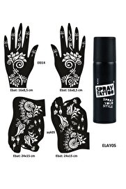 Ai̇rbrush Tattoo Çi̇çekli̇ Modeller El Ayak Geçi̇ci̇ Dövme Seti̇ Spray Tattoo Dark Si̇yah Renk