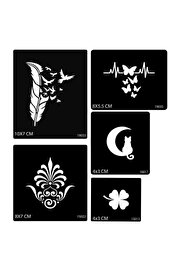 Ai̇rbrush Tattoo Tüy Ve Kelebek Geçi̇ci̇ Dövme Şablonu Seti̇ Sadece Desen