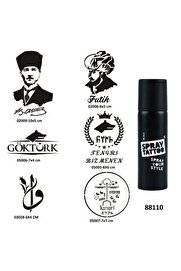 Ai̇rbrush Tattoo Fati̇h Atatürk Spray Tattoo Geçi̇ci̇ Dövme Yapma Seti̇ Sprey Dövme Ki̇ti̇
