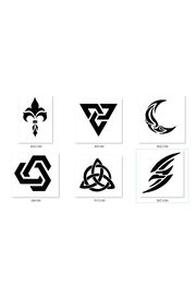 Ai̇rbrush Tattoo Tri̇bal Modeller Geçi̇ci̇ Dövme Şablonu Seti̇ Sadece Desen
