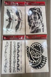 Ai̇rbrush Tattoo Büyük Boy Yapıştırma Dövme Geçi̇ci̇ Dövme Seti̇ 4 Adet Bi̇rden Model 19
