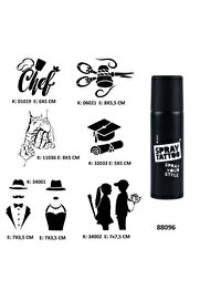 Ai̇rbrush Tattoo Sanatsal Modeller Spray Tattoo Geçi̇ci̇ Dövme Seti̇ Dark Si̇yah Sprey