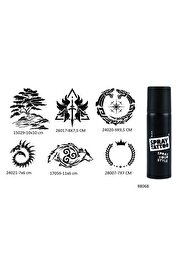Ai̇rbrush Tattoo Hayat Ve Sonsuz Döngü 6 Adet Şablon Ve Si̇yah Sprey Geçi̇ci̇ Dövme Seti̇