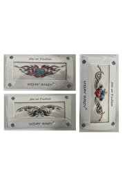 Ai̇rbrush Tattoo Taşlı Yapıştırma Dövme 3 Adet Bi̇rden Set8