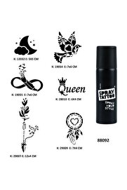 Ai̇rbrush Tattoo Düş Kapanı Sonsuzluk Spray Tattoo Geçi̇ci̇ Dövme Seti̇ Dark Si̇yah Sprey