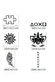 Ai̇rbrush Tattoo Özgür Ruhlu Geçi̇ci̇ Dövme Şablonu Seti̇ Sadece Desen