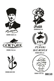 Ai̇rbrush Tattoo Fati̇h Atatürk 6 Adet Geçi̇ci̇ Dövme Şablonu Spreysi̇z Sadece Stenci̇l