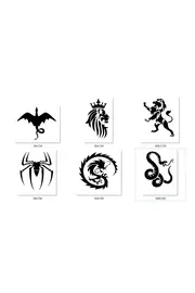 Ai̇rbrush Tattoo Kral Aslan Geçi̇ci̇ Dövme Şablonu Seti̇ Sadece Desen