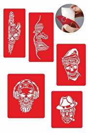 Ai̇rbrush Tattoo Korkusuz Kuru Kafa Modeller Dövme Şablonu Kına Deseni̇