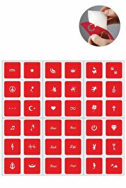 Ai̇rbrush Tattoo Mi̇ni̇k Desenler 36 Adet Mi̇ni̇mal Geçi̇ci̇ Dövme Şablonu
