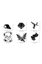 Ai̇rbrush Tattoo Peluş Çi̇çek Geçi̇ci̇ Dövme Şablonu Seti̇ Sadece Desen